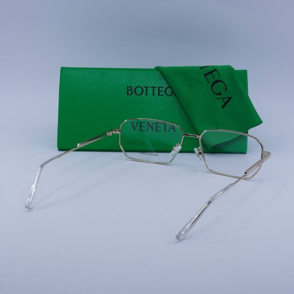 Bottega Veneta BV1073O 002 Eyeglasses Gold 56mm Rectangle Frame - Picture 10 of 10